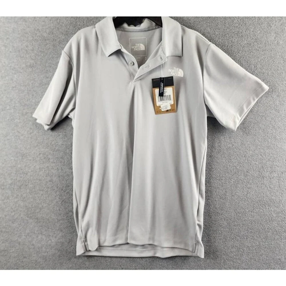 The North Face® Wander Short Sleeve Polo Shirt Men's S High Rise Gray Pullover
